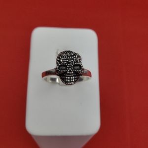925 sterling silver hip hop Skull with zircon‎ stone Ring size 10.75